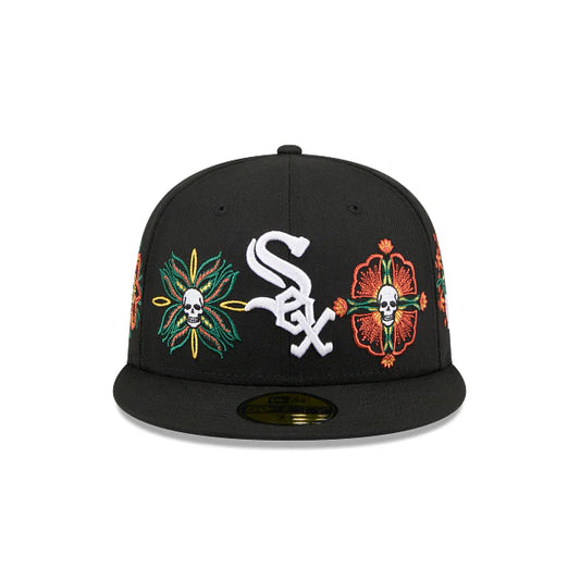 Chicago White Sox MLB Skull and Flowers 59FIFTY Cerrada (Copia)